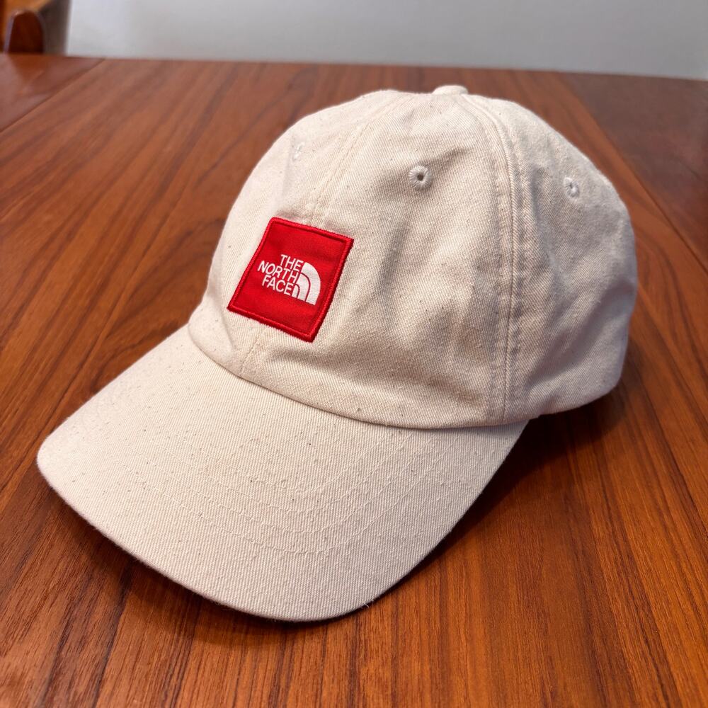 The North Face Adult Unisex Adjustable Cream Logo Baseball Hat One Size
